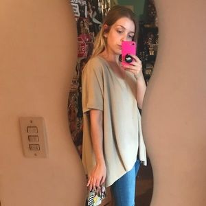 Beige Flowy Open Top